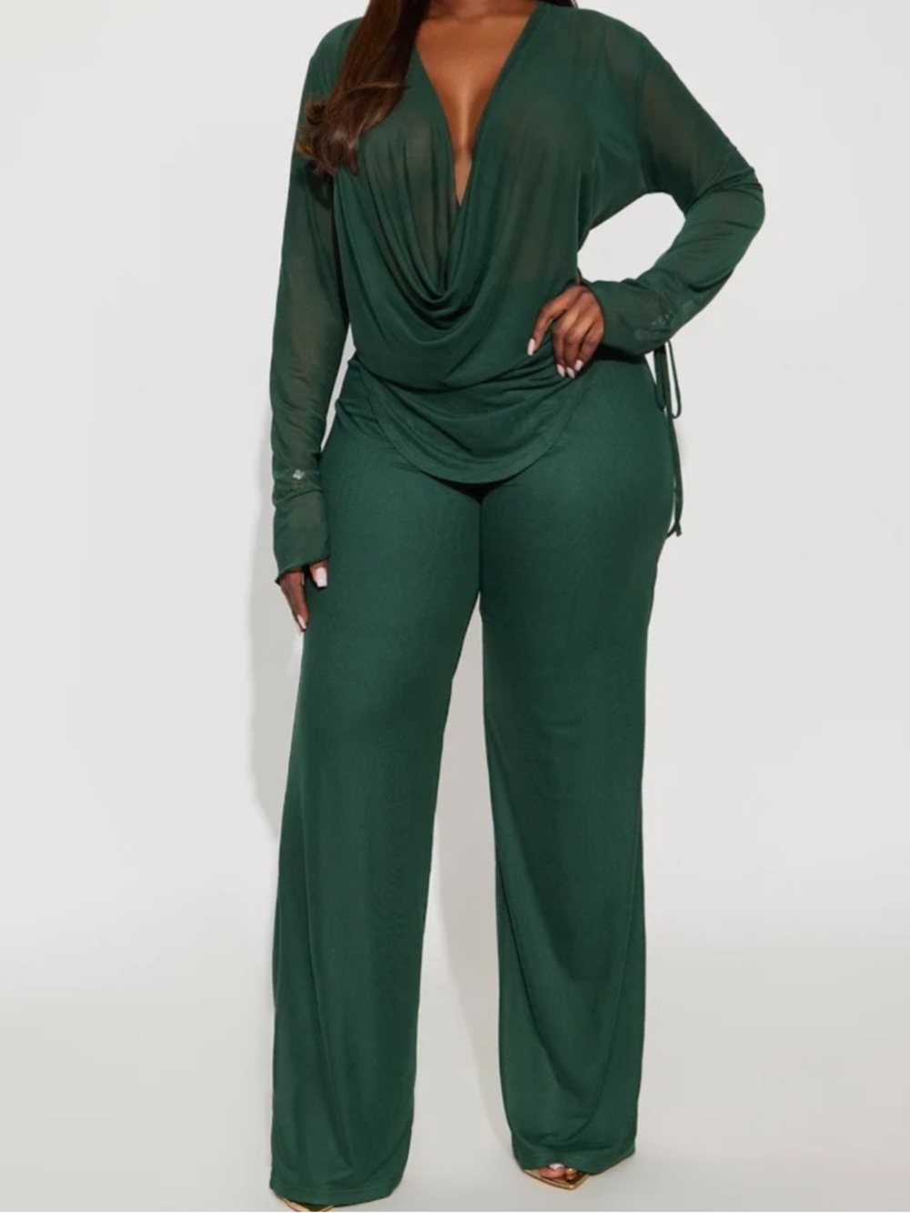 Emerald Draped Jumpsuit - Brand:
